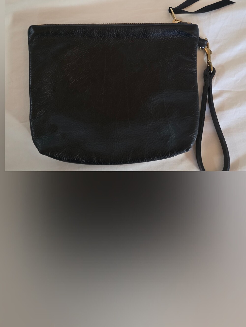 NWOT Eleven Thirty Black Leather Cotton Wristlet Clutch Purse Bag Made In Canada